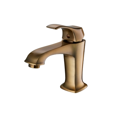 Robinet de lavabo de main de robinet de salle de bains à trou unique en laiton antique d'OEM