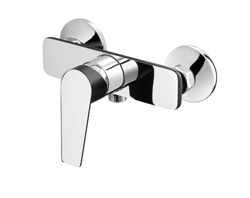 Robinet mitigeur de douche corps en laiton de haute qualité aspect bicolore chrome/noir
