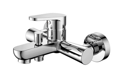 Le mélangeur plaqué par chrome de Bath tape le levier simple dans l'installation de mur
