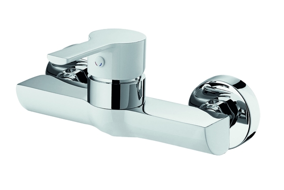 Robinet mitigeur de douche mural salle de bain en laiton ， poignée unique chrome et blanc
