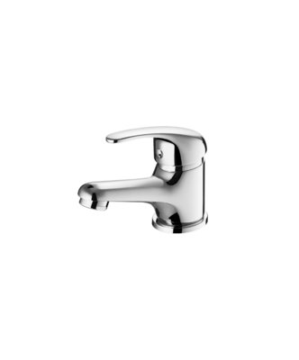 Robinet d'eau chaude et froide en laiton moderne pour salle de bain Chrome à poignée unique