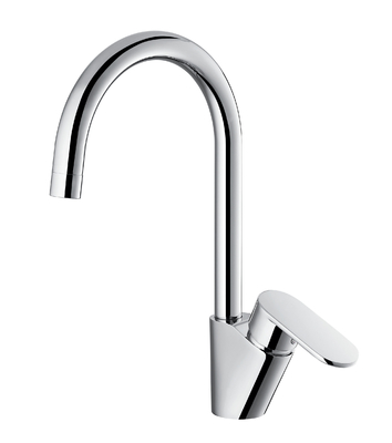 Robinets d'évier de cuisine contemporains électrolytiques Robinet de cuisine en laiton poli