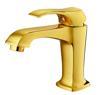 Robinet de lavabo en or clair Robinet de lavabo à une poignée résistant aux fuites