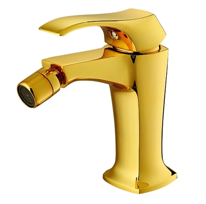 Mitigeur de bidet en or clair sans égouttement, robinets chauds et froids de bassin de 157 mm