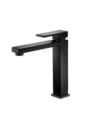 Robinet de lavabo de vasque noir mat à montage sur pont Robinet d'eau pour toilettes
