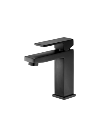 Robinet de lavabo noir mat à l'épreuve des empreintes digitales