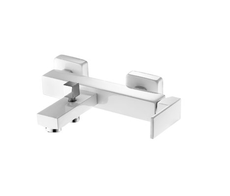 Mitigeur de bain blanc à cartouche en céramique de 25 mm robinets mélangeur de douche de bain carré