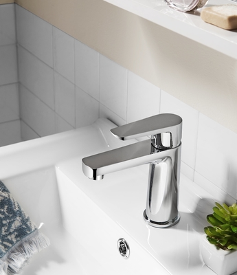 Robinet de lavabo à une poignée en laiton chromé mitigeur d'eau chaude et froide de 159 mm