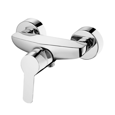 Robinet mitigeur de douche contemporain en chrome miroir avec cartouche en céramique de 35 mm