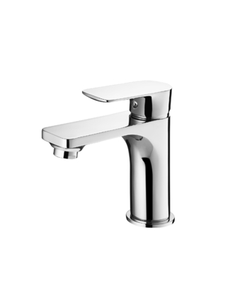 Robinet de lavabo monotrou en laiton monté sur le pont robinet de lavabo rond haut