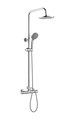 Ensemble de colonne de douche thermostatique moderne 97cm-130cm pommeau de douche rond fixé au mur