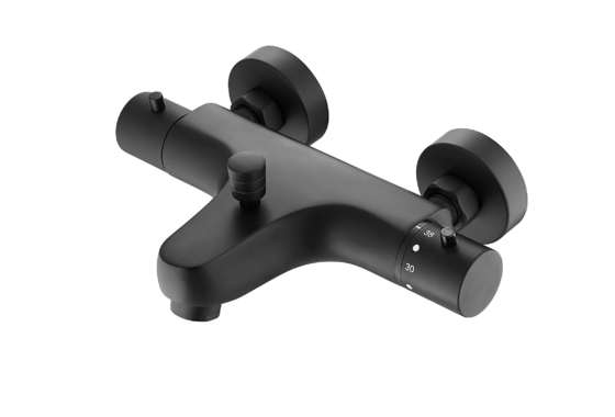 Matt Black Bath Shower 38 degrés thermostatique robinet double poignée