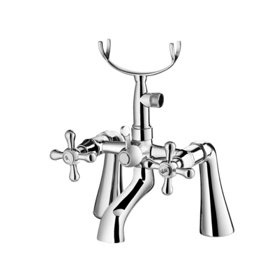 Robinet mitigeur anticorrosion à deux poignées 2 trous lavabo avec support de douche