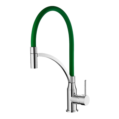 Résistance à la corrosion d'économie d'eau de robinet de mélangeur de cuisine de finition de chrome de tuyau de silicone