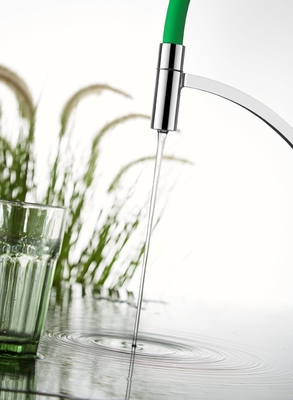 Résistance à la corrosion d'économie d'eau de robinet de mélangeur de cuisine de finition de chrome de tuyau de silicone