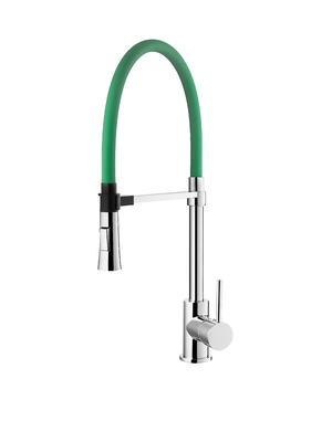 Robinet de cuisine à tirette magnétique monotrou vert chrome mitigeur d'eau de cuisine