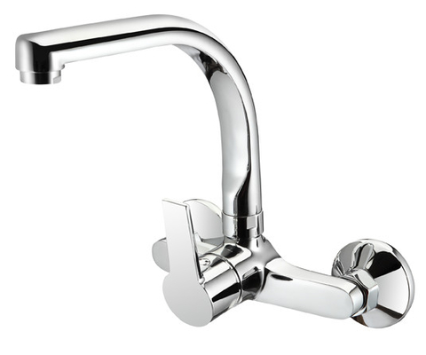 Robinet mitigeur de cuisine mural à bec SUS304 robinet d'eau froide et chaude à 2 trous