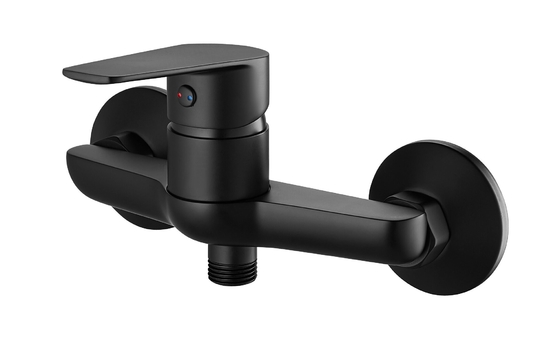 Mitigeur Douche Robinet Froid Chaud Laiton Levier Unique Noir Mat