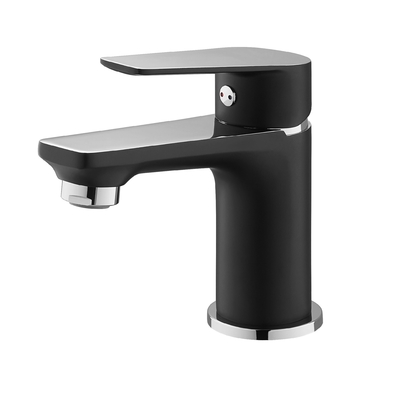 Robinet de lavabo à levier unique eau froide et chaude disponible noir et chrome