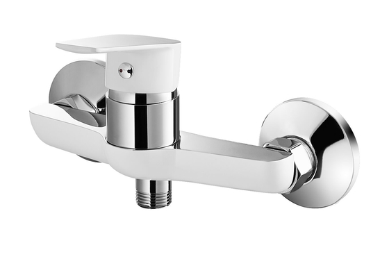 Mitigeur de douche à levier unique toutes pressions mi-chrome mi-blanc