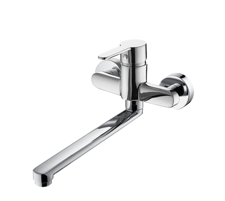 Robinet d'évier de cuisine à montage mural de 291 mm de longueur Robinet pivotant de cuisine à levier en zinc