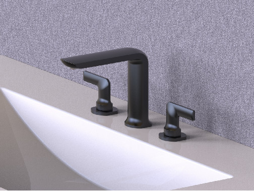Robinet de lavabo de salle de bain à 2 poignées répandu couleur chrome à 3 trous