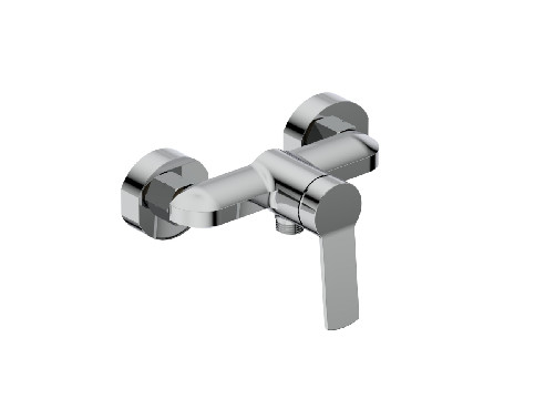 Mitigeur à levier unique chromé pour sortie murale de douche de 1/2 pouce