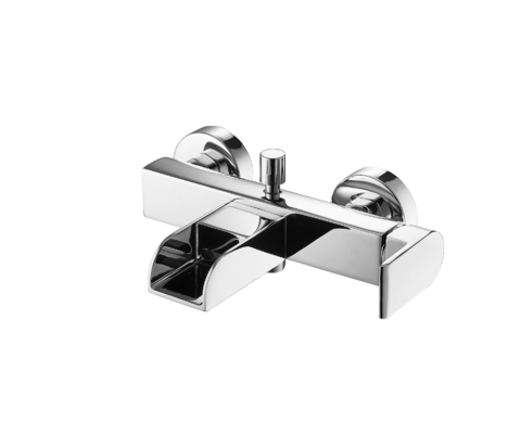 Robinet de mélangeur en laiton de douche de robinet de mélangeur de baignoire de robinet de cascade de robinet de Bath Chrome LED